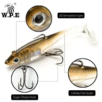 w p e lead head soft fish lure 8cm10cm12cm14cm 1pcs fishing soft swimbait jig lure treble hook and single hook carp fishing