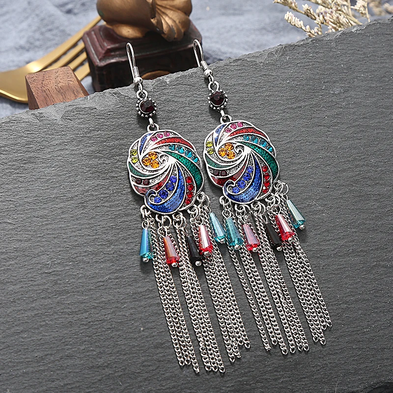 Женские медные серьги-подвески Crazy Feng индийские серьги цыганские в стиле бохо