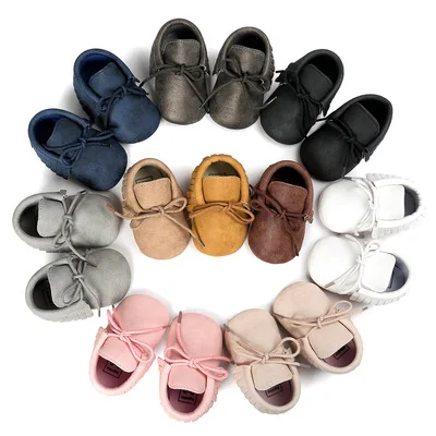 

Baby Shoes Newborn Infant Boy Girl Classical Lace-up Tassels Suede Sofe Anti-slip Toddler Crib Crawl Shoes Moccasins sneakers