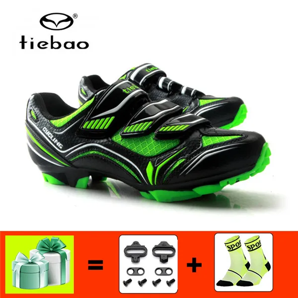 TIEBAO, обувь для велоспорта, мужские кроссовки, женские, sapatilha ciclismo, mtb, горный велосипед, для верховой езды, самоблокирующиеся, Superstar original, обувь - Цвет: 1522 green with gift