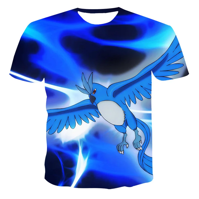 

2021 New Summer Unisex Couple Short-Sleeved T-Shirt 3D Printing Beautiful Crown Bird Round Neck Pullover XXS-6XL Wholesale