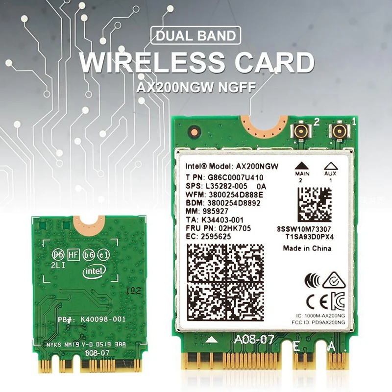Двухдиапазонная Беспроводная AX200NGW 2 4 Гбит/с 802.11Ax Intel AX200 WiFi карта Bluetooth 5 0 для Windows