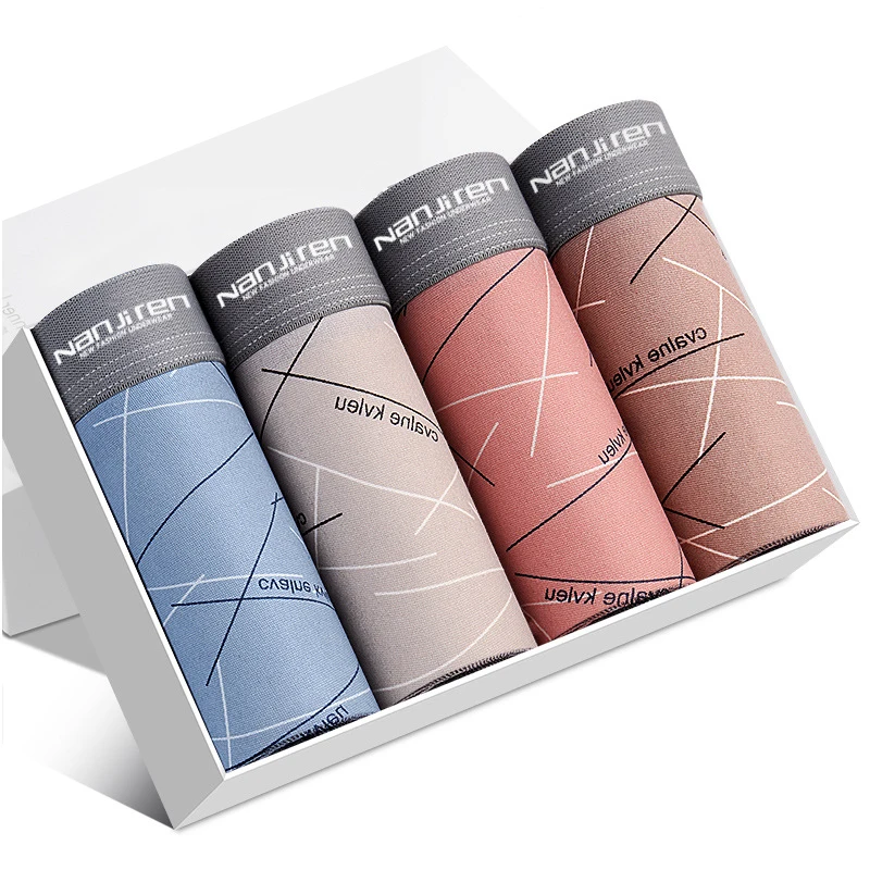 4pcs Men BoxerShorts Soft Boxers Men Panties Men Underpants Mae Cotton Sexy Breathabe Comfortabe Underwear Boxer Shorts