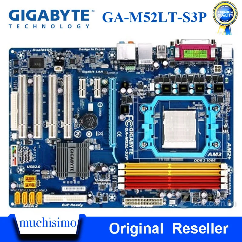 Разъем AM3 для Gigabyte GA M52LT S3P DDR3 DIMM материнская плата 16G 520LE SATA2 оригинальная
