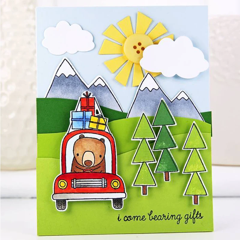 Прозрачные штампы коллекция милых животных лосят свинья обезьяна пингвин белка