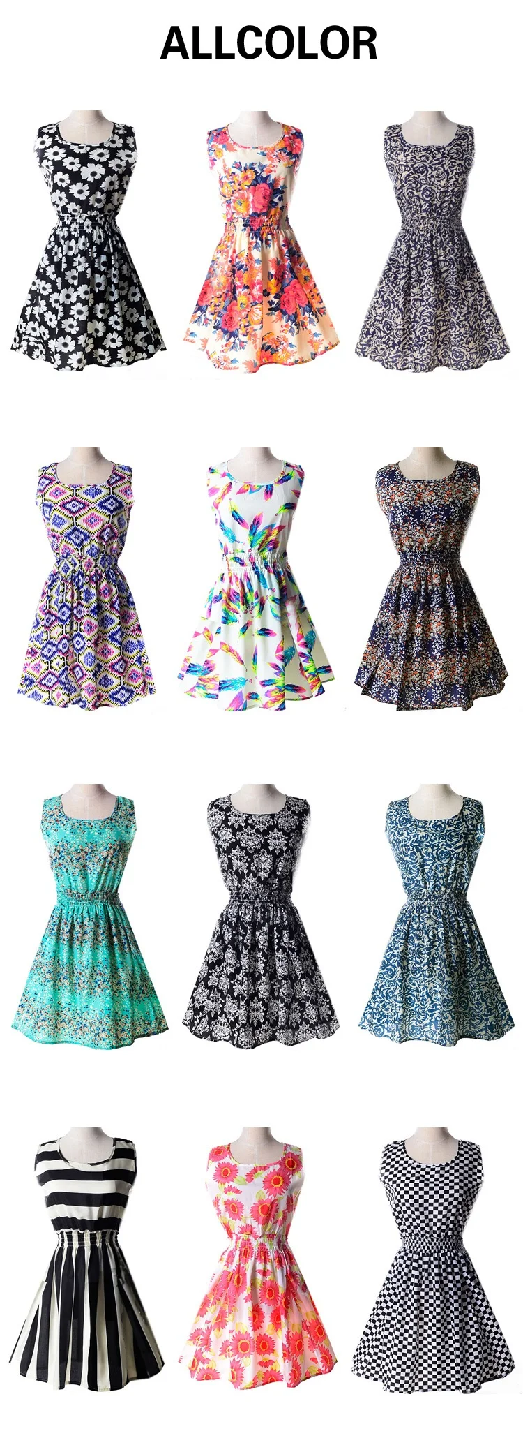 Горячая новинка 20 видов стилей женское повседневное богемное цветочное леопардовое пляжное шифоновое платье без рукавов с принтом