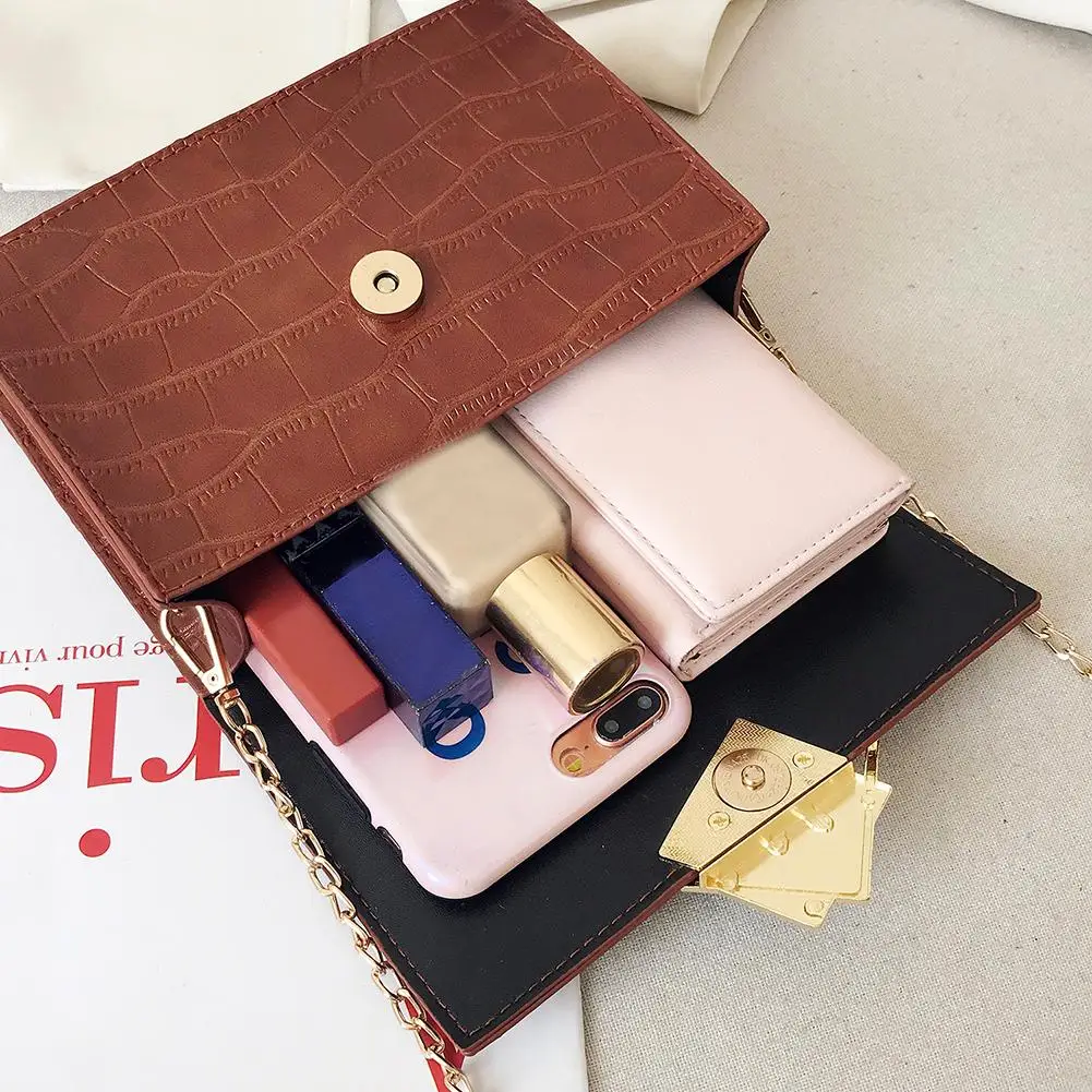 

Hot Sale Handbags Wear-resistant Solid Fashion Women Shoulder Bags Crocodile Leather Vintage Chain Messenger Handbag
