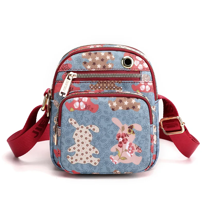 

2021 high quality brand bag Multi Zipper nylon Female cross bag Rabit Printing mini side bags for women Letter Print Small bags