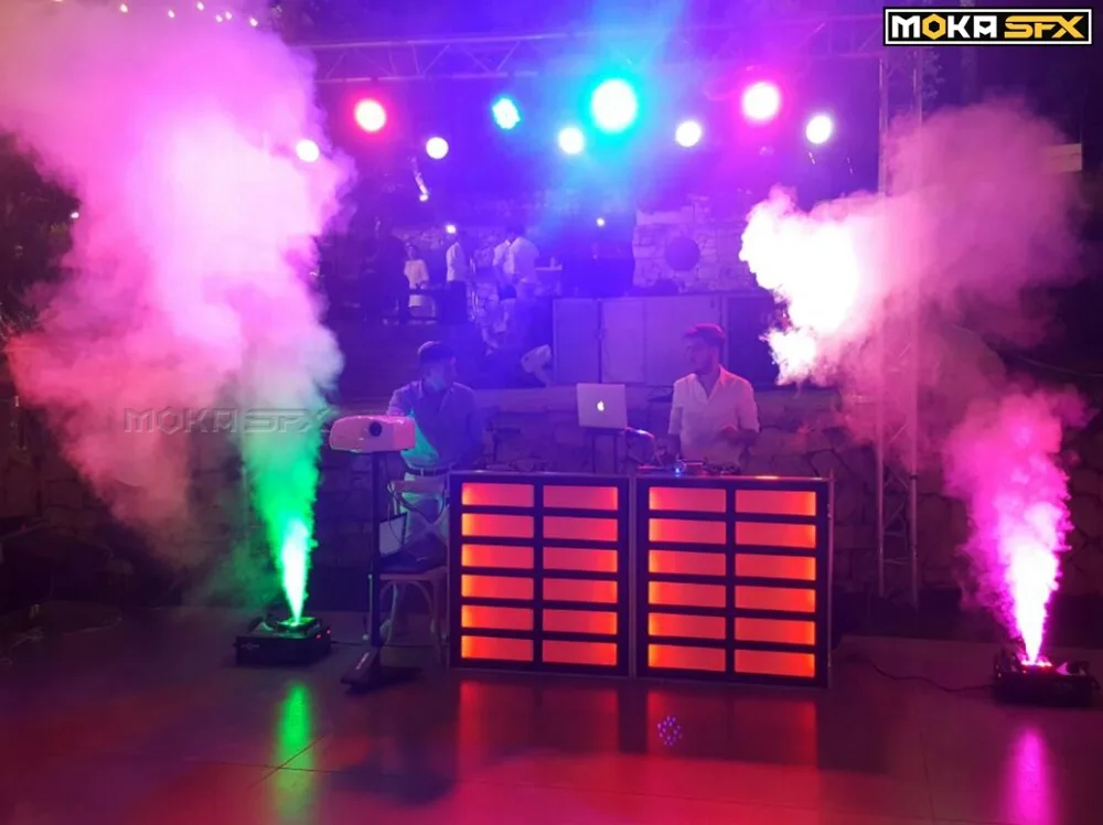 2 шт./партия 1500 Вт dmx сценическая дымовая машина светодиодный DMX512 вверх распылитель туман машина светодиодный rgb красочный эффект для внутреннего dj клуба Вечерние