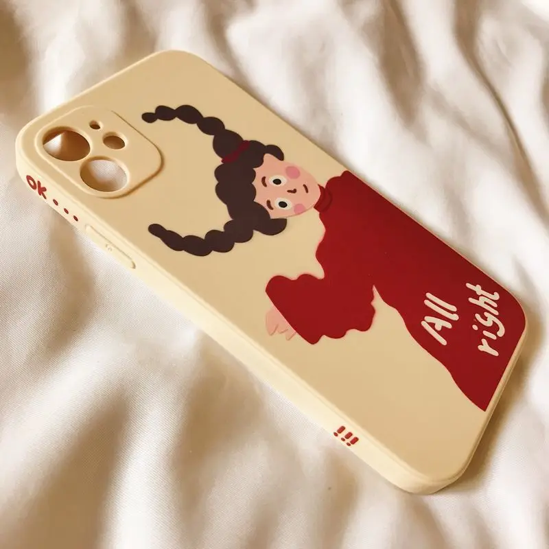 Crooked Head Boy And Girl Couple Phone Case For iPhone 11 12 Pro Max XR XS X 7 8 Plus SE2 Lovely Shockproof Full Cover | Мобильные