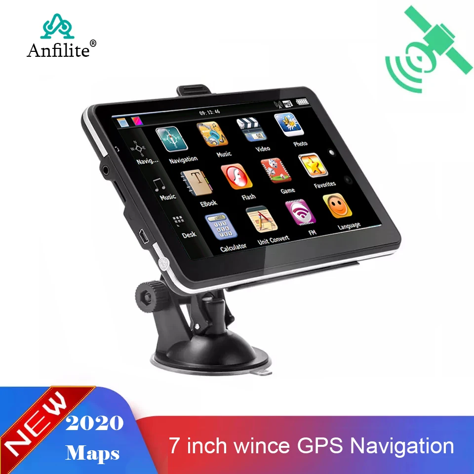Anfilite Портативный 7 дюймовый 8 Гб Сенсорный экран HD Автомобильный GPS навигатор FM