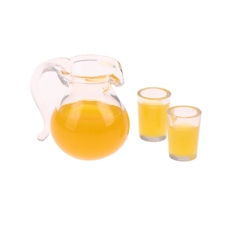 

3 шт./компл. 1:12 миниатюрная кукольная чашка для напитков, кувшин для апельсинового сока, модель кухонного декора, новогодние подарки 2022, кухо...