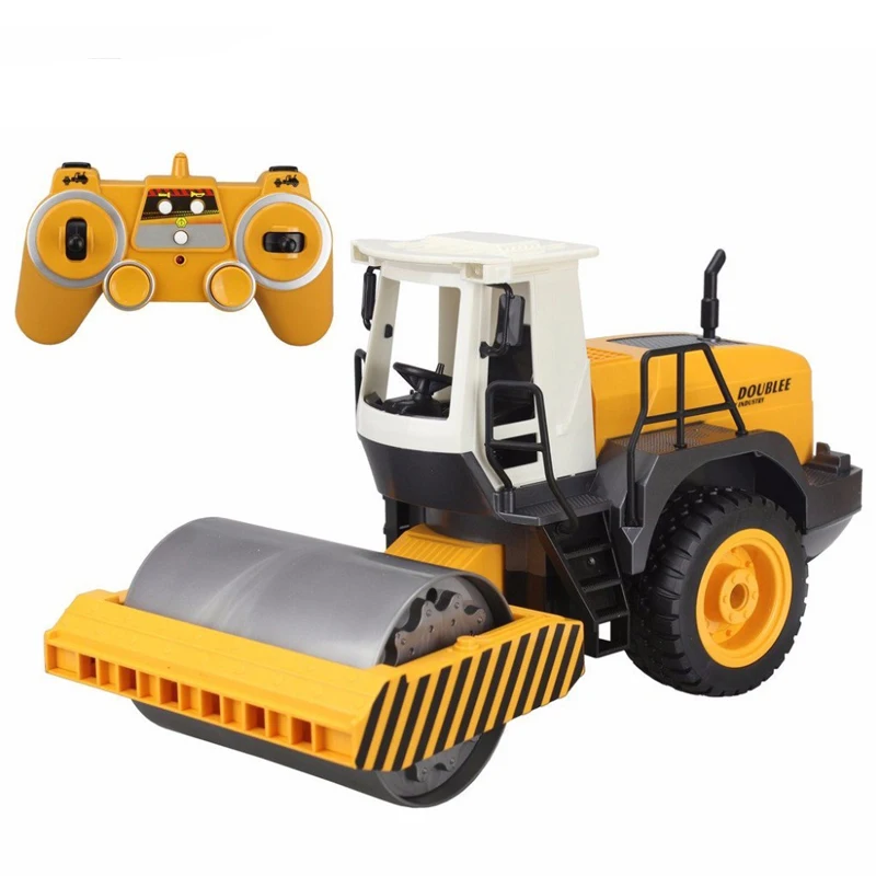 New RC Truck Road Roller 2.4G Remote Control Single Drum Vibrate 2 Wheel Drive Engineer Electronic Truck Model Hobby Toys gift