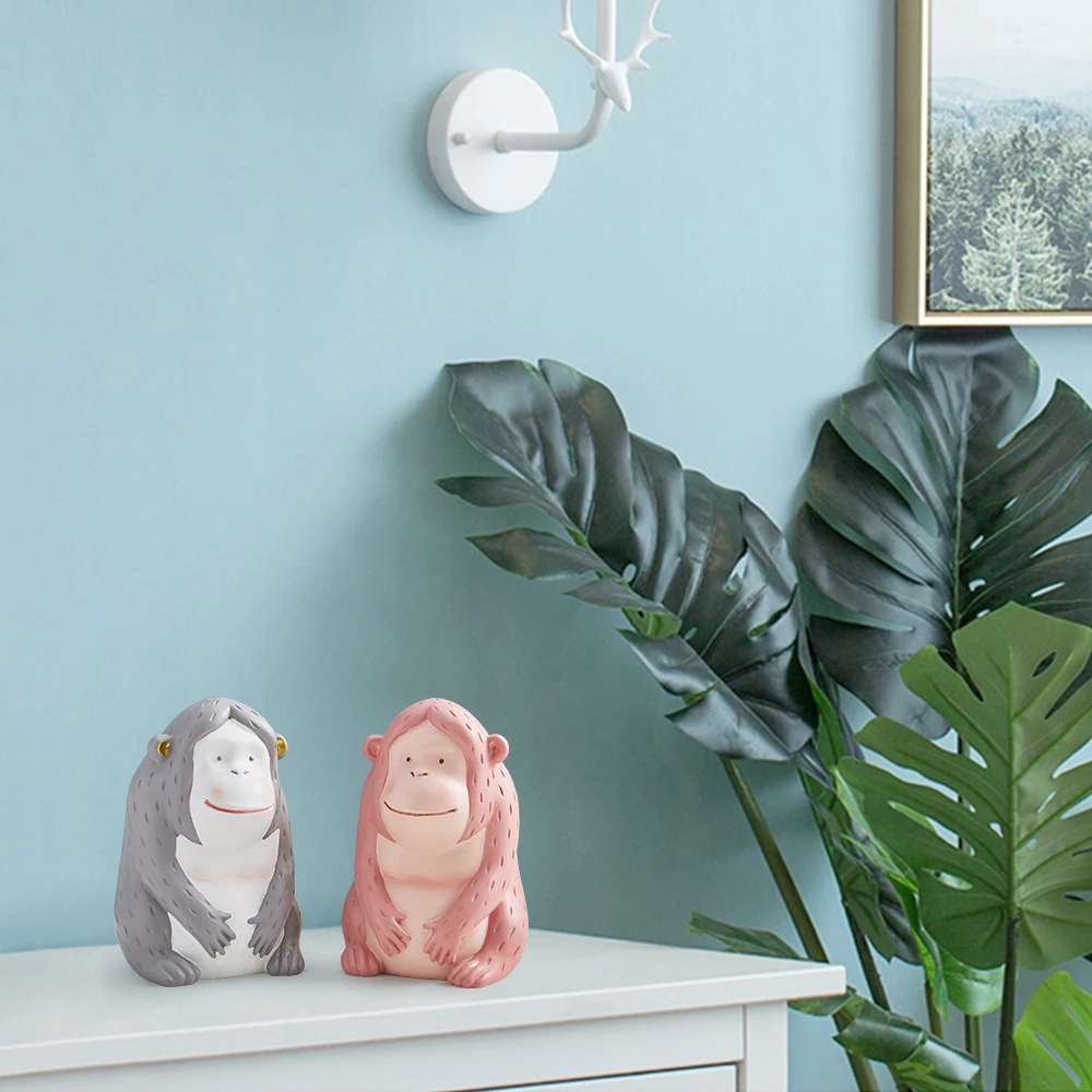 Статуэтка из смолы подарок милая обезьяна статуи животных домашний декоративный