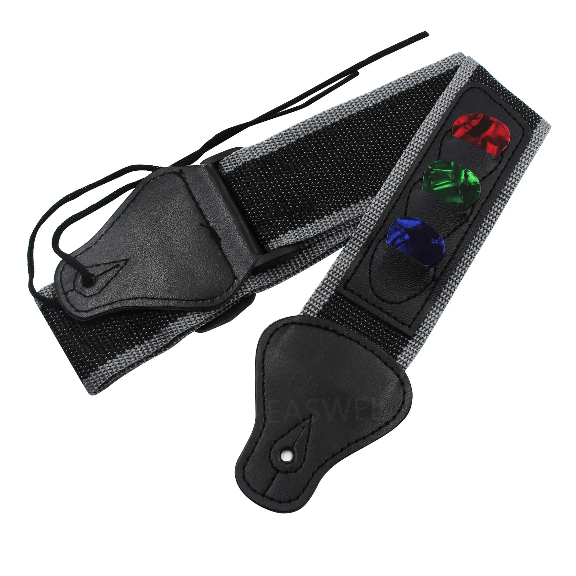 Гитарный ремень нейлон кожаные заканчивается 3 палочки Plectrums держатели