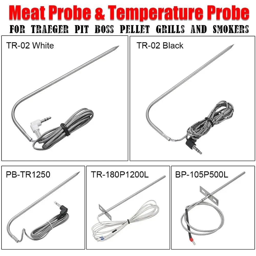 Kit de sonda de temperatura de carne de repuesto para parrillas de Pellet Traeger Pit Boss, barbacoa