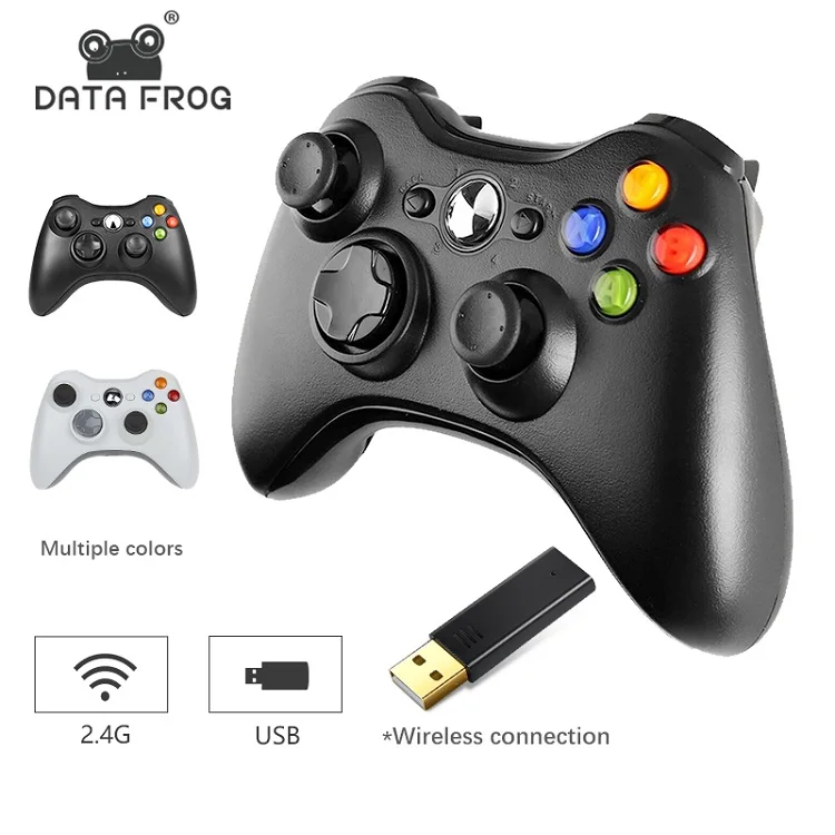 Данные лягушка 2,4G беспроводной контроллер для Xbox 360 джойстик для microsoft PC Windows 7 8 10 геймпад для телефона Android