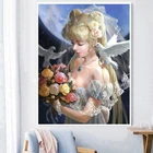 Eedlework, DMC DIY Вышивка крестиком, полный набор для вышивки, аниме девушка вышивка крестиком напечатанная на canva