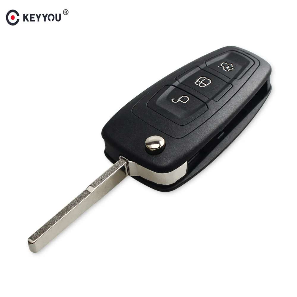 KEYYOU 10 шт./лот 3 кнопки откидной складной модифицированный Uncut автомобильный