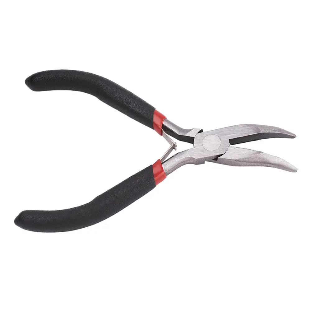 Bent Nose Plier Ювелирные плоскогубцы DIY Ювелирные Инструменты Наборы для изготовления ювелирных изделий Полировка закаленная углеродом сталь Черный 10,5~ 15 см - Цвет: Bent Nose Plier