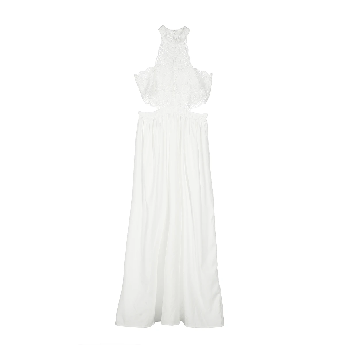 

Women Solid colors Summer Pretty Vestidos Famale elegant Lace Hollow Out Dress Long Sleeve Long Party Dress