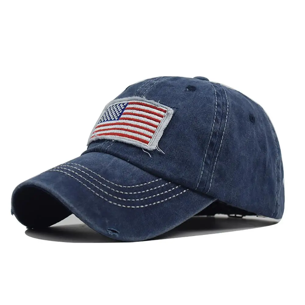 

Unisex Vintage American National Flag Ripped Anti UV Ponytail Hat Baseball Cap Hip Hop Dad Trucker Cap