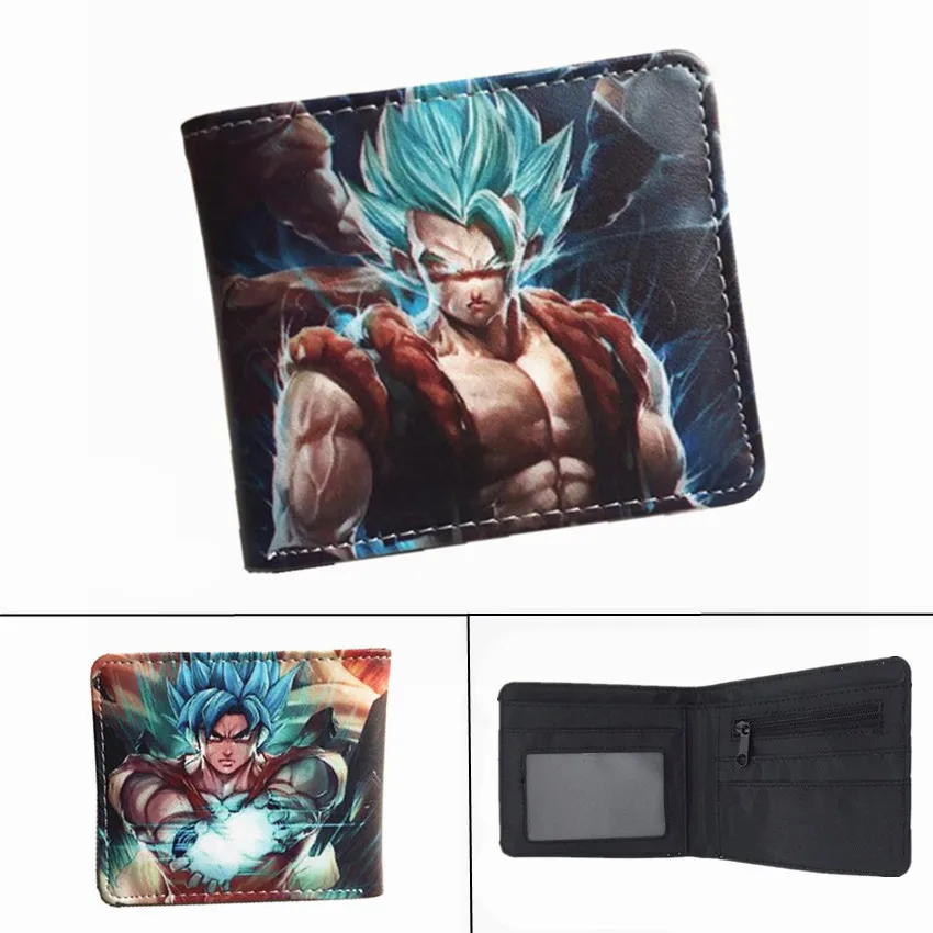 Аниме Dragon Ball Z кошелек Супер Saiyan Goku Vegetto для мальчиков и девочек карман на молнии для монет PU короткий держатель для карт - Цвет: C