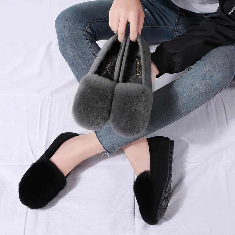 

GQPJFI 2020 Winter New Home House Indoor Shoe fashion Women Furry Shoes Ladies Shoes Women's Fur Shoes Cute Plush Fluffy Sandals