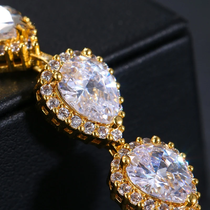 

Ekopdee Natural Crystal Zircon Bracelet For Women Luxury Cubic Zirconia Braided Wrap Bracelet Female Wedding Jewelry New Fashion