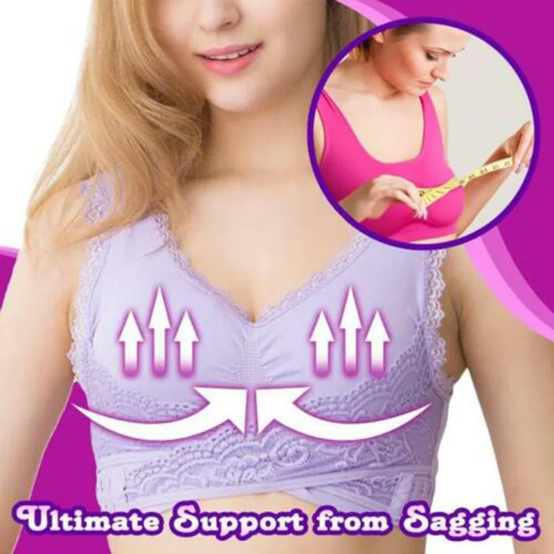 Удобный бюстгальтер с полной поддержкой кружевной Бралетт однотонный передней