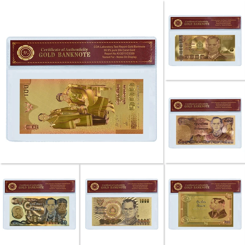 WR Thailand 24K Золотая фольга банкнот альбом для 1000 фальшивых коллекция денег бизнеса