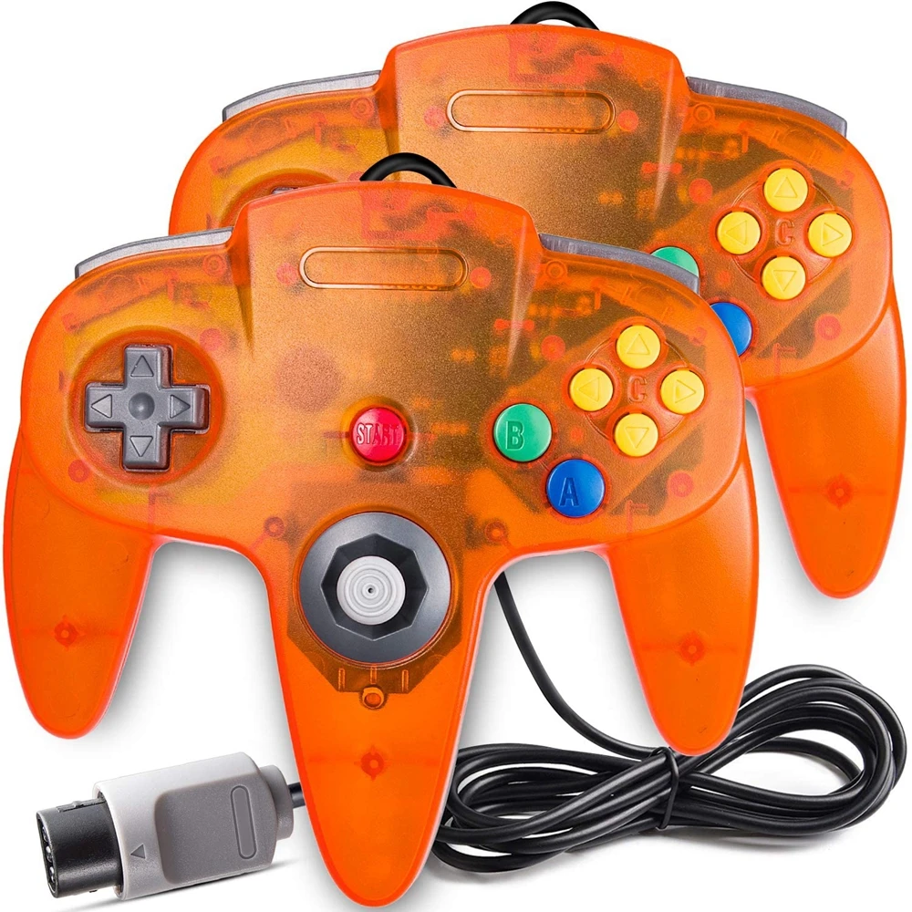 

2 Pack Classic N64 Controller Retro N64 Gaming Wired Gamepad Joystick for N64 Console Video Game System-Plug & Play