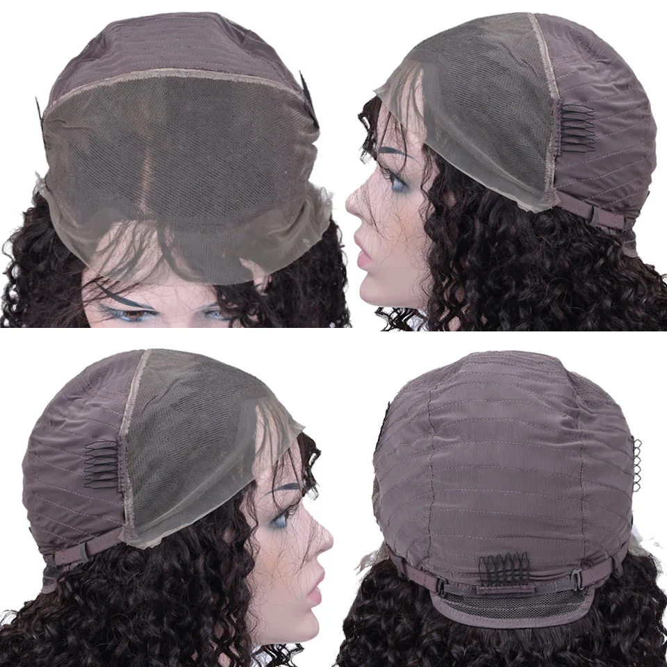 Короткие кудрявые парики из натуральных волос предварительно сорванные с