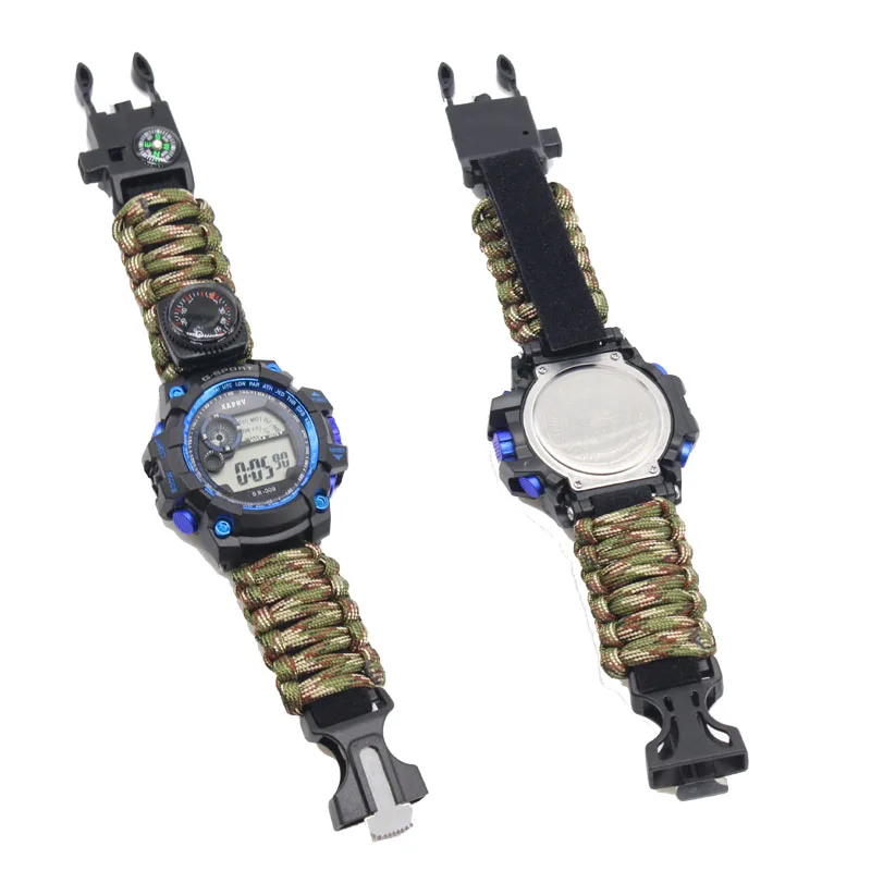 Часы EDC для выживания на открытом воздухе водонепроницаемые аварийное