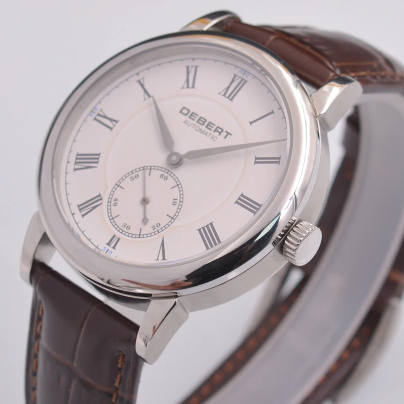 40 мм деберт сапфировое стекло белый циферблат римская Марка Натуральная кожа