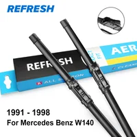 REFRESH Upgrade Wiper Blade for Mercedes Benz W140 1991-1998 28"+24" Flat Aero Windscreen Wiper Frameless Windshield Soft Blades