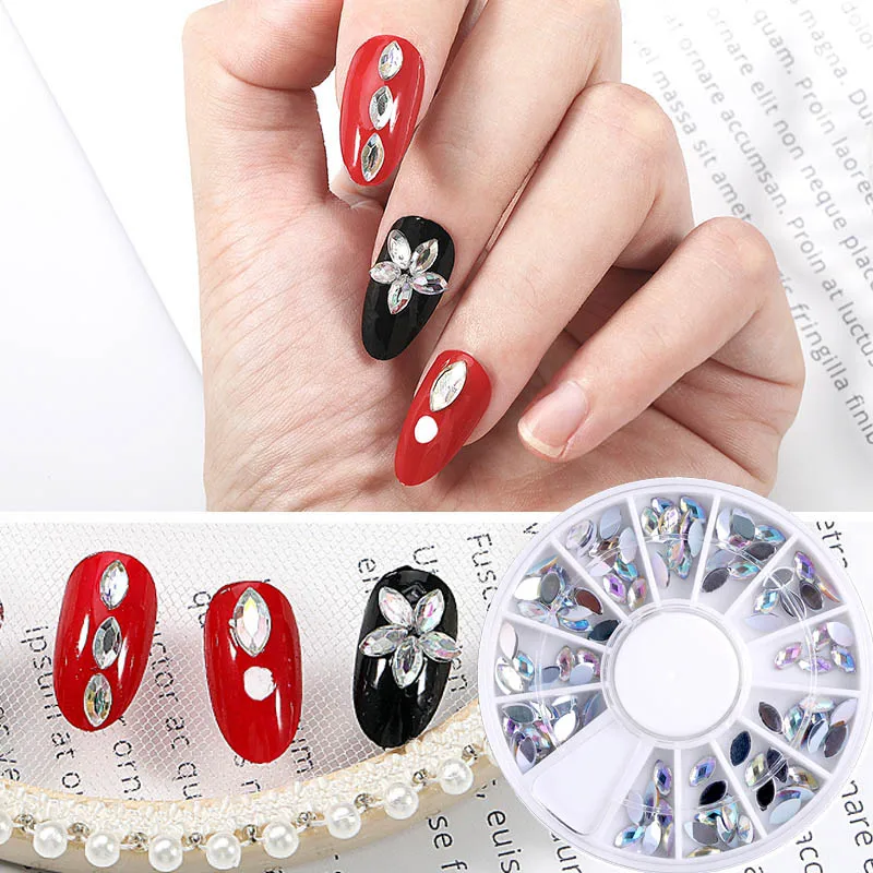 

Стразы для дизайна ногтей, 1 коробка, разноцветные блестящие кристаллы, алмазные бусины, 3D украшения для ногтей, аксессуары для ногтей в коле...