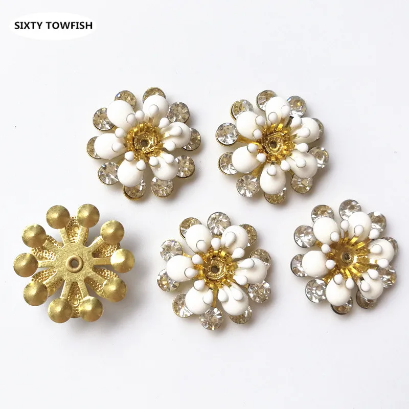 5 шт. 20 мм новые белые/розовые медные филигранные прозрачные горные хрустальные