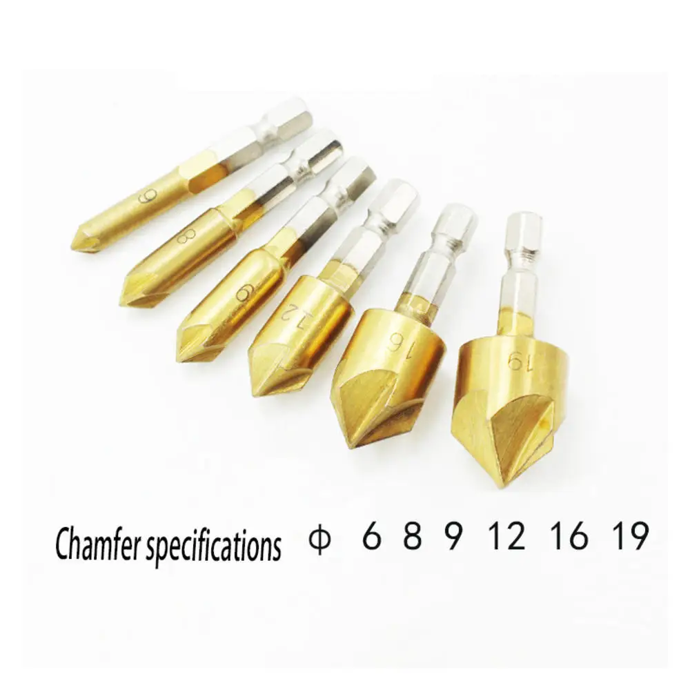 

6pcs 4-12mm Hexagon Cross Triangle Drill Bit Hexagonal Handle Cross Triangle Drill Four-blade Ceramic Glass Wall Tile Alloy Set