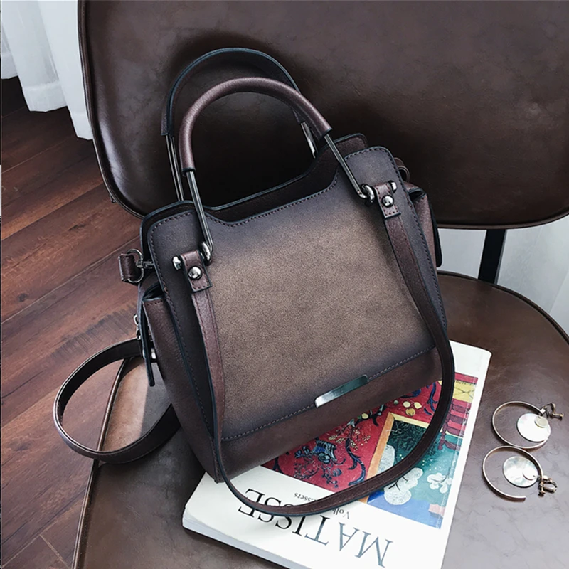 

Роскошные винтажные замшевые маленькие женские сумочки с металлическими ручками из искусственной кожи, Женский тоут, высококачественные ж...