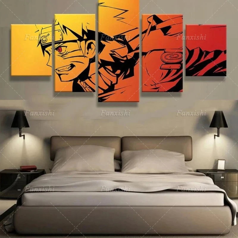 

5 Panel Anime Posters Naruto Wall Art Canvas Painting Hd Prints Modular Pictures Boy'S Living Room Home Decor Fans Gift Cuadros