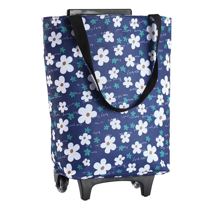 

Folding Shopping Pull Cart Trolley Bag With Wheels Eco Large Food Supermarket Vegetables Bags Reusable Grocery Shopping Bags