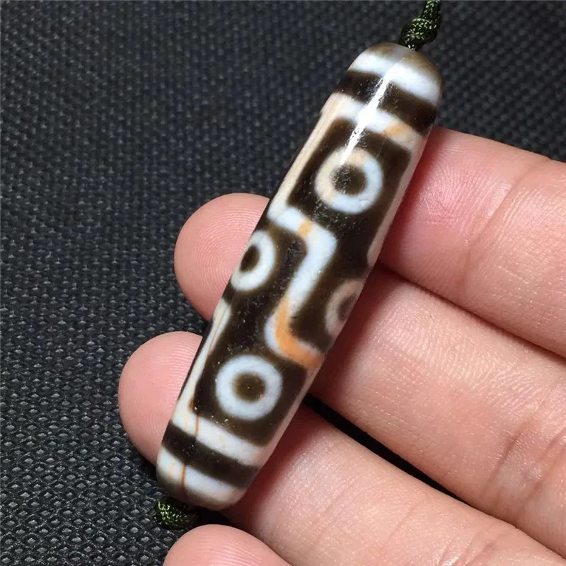 191021-5 Old and Cinnabar Dzi bead High Oily 9 Eyes King Beads Big Wisdom Totem Amulets Talisman Treasure Collectible free ship | Украшения