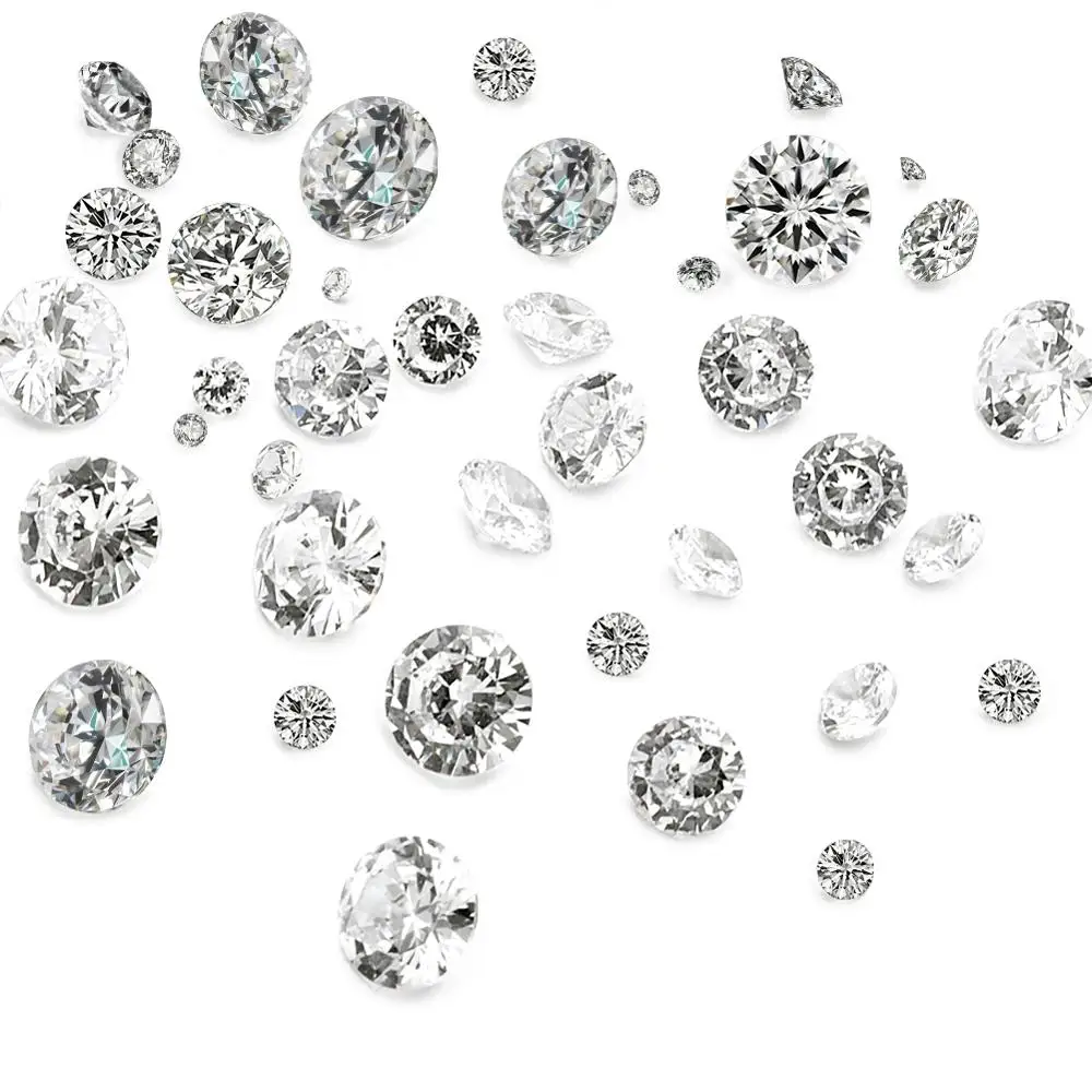 

50pcs/set Grade A Cubic Clear Zirconia Cabochons Faceted Diamond for Diy Necklace Ring Jewelry Fittings 1mm, 2mm,