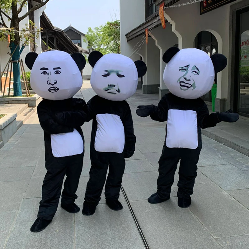 

Spoof Panda Head Doll Costume Birthday Cosplay School Party Fancy Dress Adult Funny Magic Emoticon Curator Kim Costume