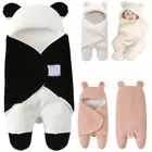 Зимний флисовый теплый спальный мешок для новорожденных девочек и мальчиков, хлопковая однотонная одежда для сна
