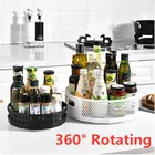 Настольный ящик для хранения, сушильный стеллаж, контейнеры, тарелка для хранения приправ, банка для специй, снэков, вращающийся поднос 360 для нескользящего сушеного органайзера