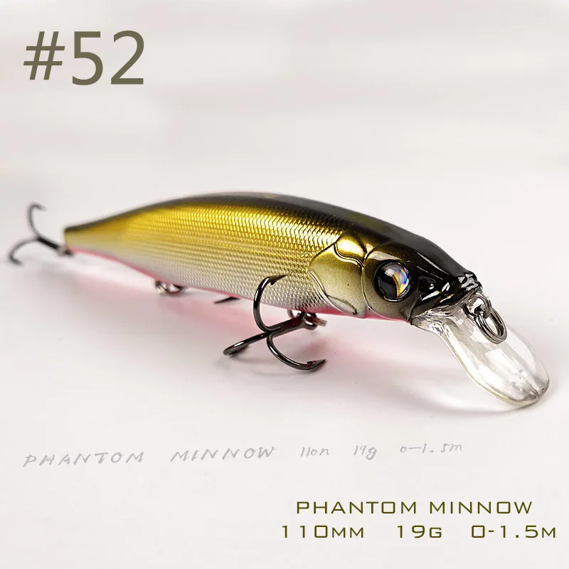 Новая приманка TH110 suspension Minnow 110 мм 19 г Джеркбейт качающийся, искусственный рыболовный Приманка для морской окуня форели окуня Щука приманка для рыбы суспендер воблер - Цвет: Color 52