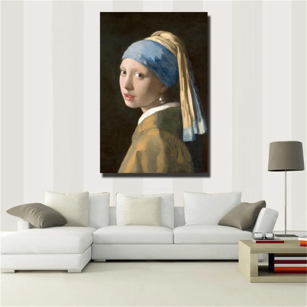 Нидерланды девушка с жемчугом серьги картина маслом постер настенное Искусство