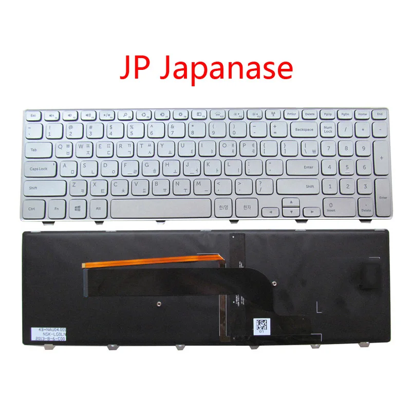 Ноутбук NE JP HB HU LA UI CA IT TI GK AR FR Клавиатура для DELL для Inspiron 15 7537 с подсветкой, японский, скандинавский, иврит, венгерский, латинский